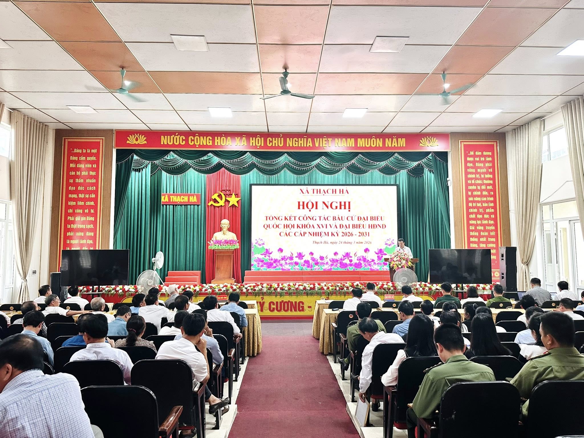 Xã Thạch Hà Tổ chức Hội nghị Tổng kết Công tác Bầu cử Quốc hội Khóa XVI và Đại biểu HĐND các cấp nhiệm kỳ 2026 - 2031