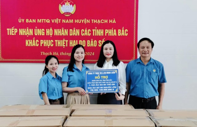 Huyện Thạch Hà tiếp nhận hơn 5 tỷ đồng ủng hộ các tỉnh phía Bắc khắc phục thiệt hại bão số 3