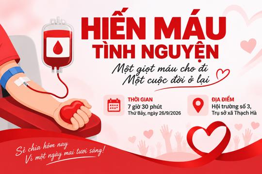 Thạch Hà kêu gọi hưởng ứng Chương trình hiến máu tình nguyện năm 2026 