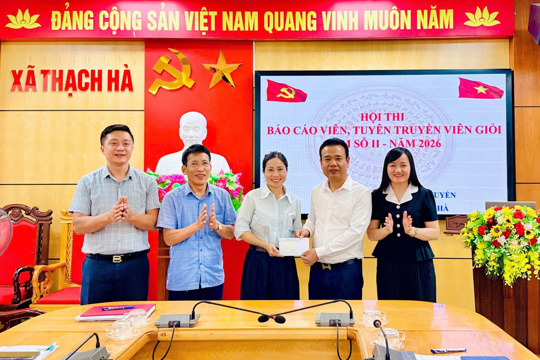 Xã Thạch Hà động viên thí sinh tham gia Hội thi Báo cáo viên, Tuyên truyền viên giỏi tỉnh Hà Tĩnh năm 2026 