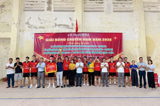 Khép lại Giải bóng chuyền nam xã Thạch Hà năm 2026 