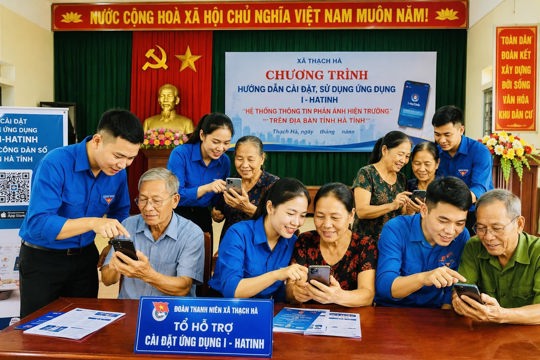 Thạch Hà đẩy mạnh cao điểm hướng dẫn cài đặt, sử dụng Ứng dụng Công dân số i-HaTinh