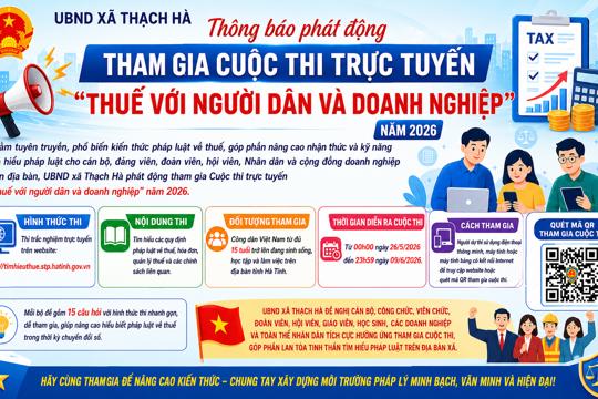 UBND xã Thạch Hà phát động tham gia Cuộc thi trực tuyến “Thuế với người dân và doanh nghiệp” năm 2026 