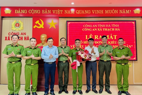 Công an xã Thạch Hà ra mắt mô hình “Đơn vị kiểu mẫu về điều lệnh Công an nhân dân”
