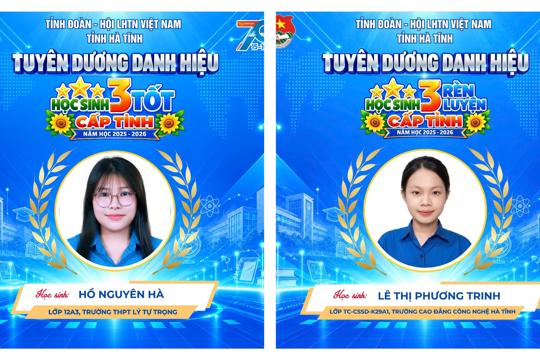 Học sinh Thạch Hà được tuyên dương danh hiệu “Học sinh 3 tốt”, “Học sinh 3 rèn luyện” cấp tỉnh năm học 2025 - 2026